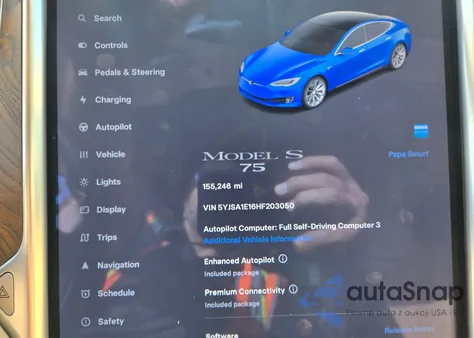 2017 Tesla Model S z USA, uszkodzony, nr VIN 5YJSA1E16HF203050